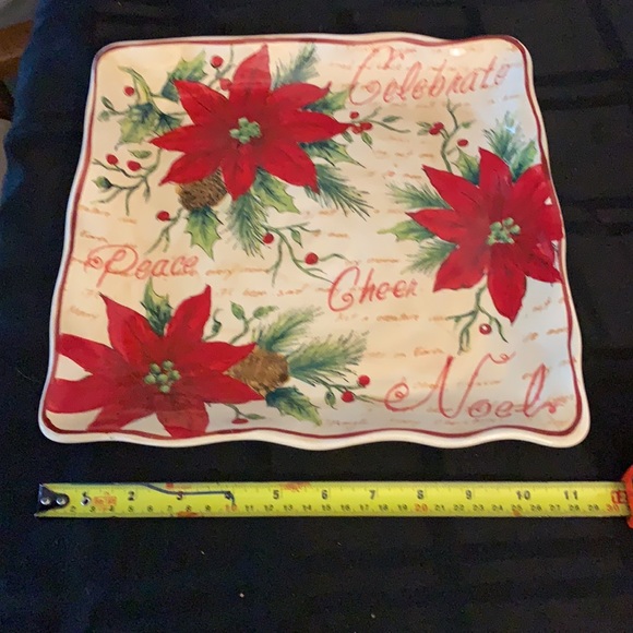 11” square Christmas platter holiday - Picture 5 of 5